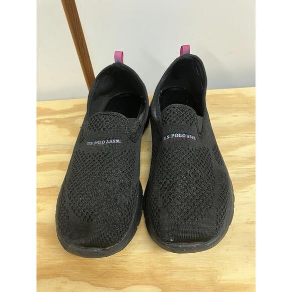 US Polo Assn Ladies Slip On Comfort Shoe Size 7 Black - Picture 1 of 7